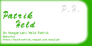 patrik held business card